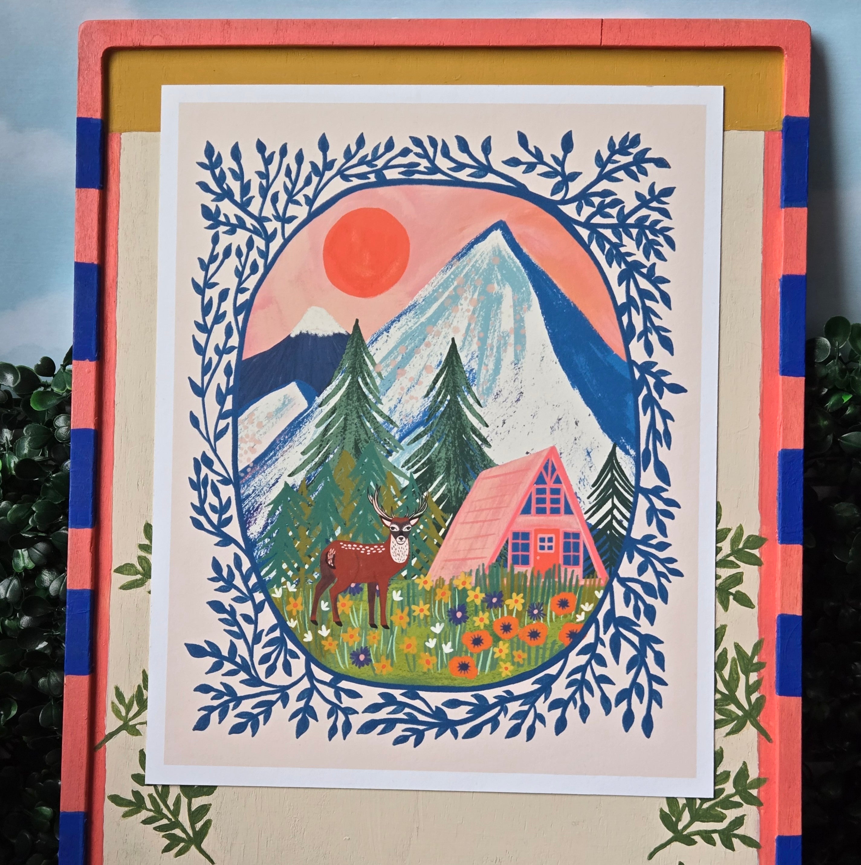 Art * Upcycled Framed Art Print * Into the Wilderness