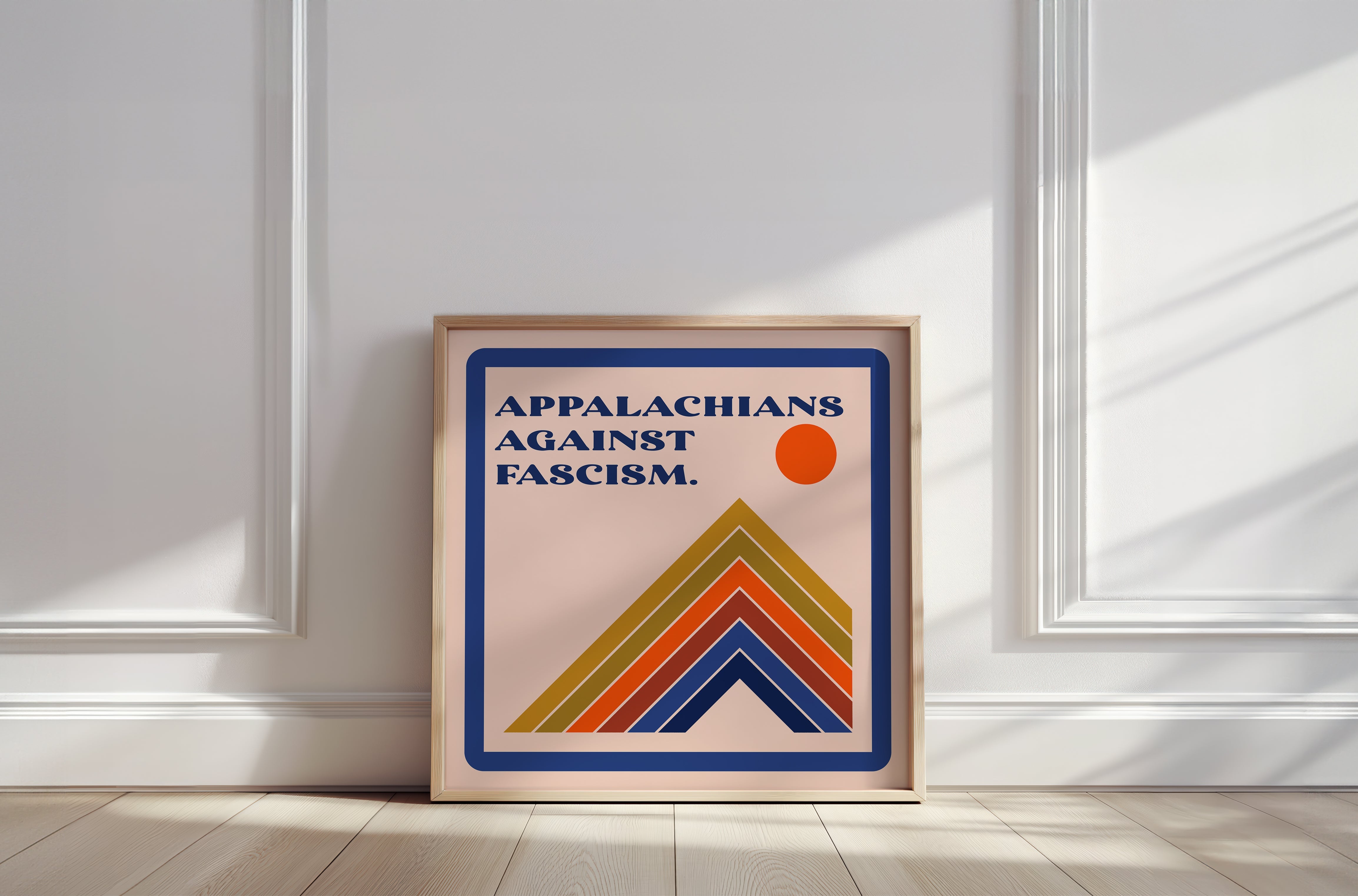 Retro Appalachians Against Facism * Fine art print * Wall Decor * Giclée * 12x12