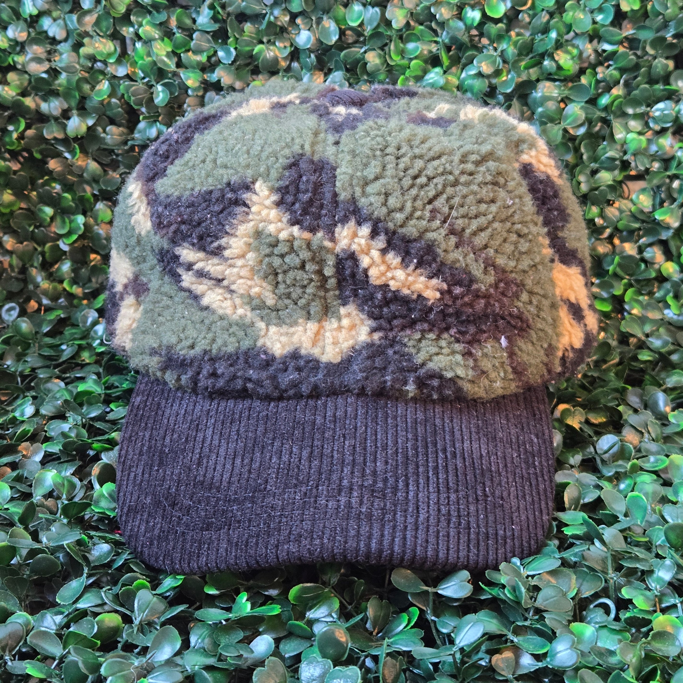 Camo Cap * Fleece and Corduroy Hat * Curated Secondhand