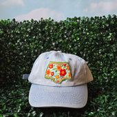 Upcycled Ball Cap * Dad Hat * Embroidered patch * Flower Undies