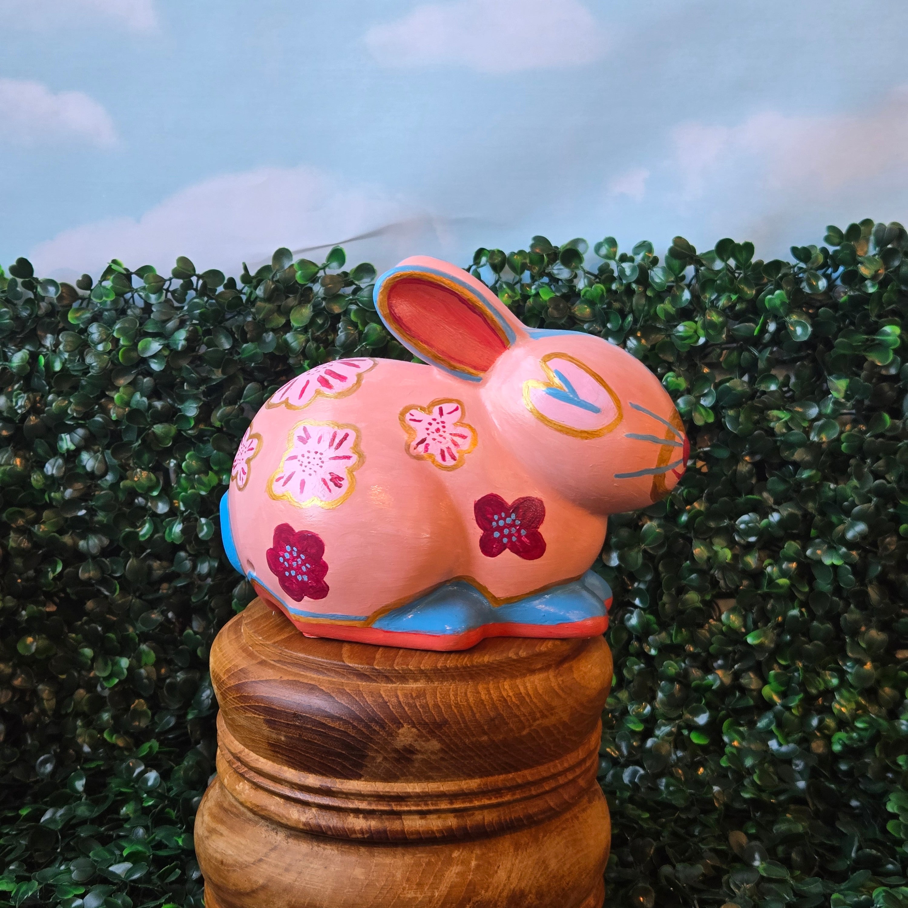Abstract Bunny Rabbit * Upcycled * Art Piece