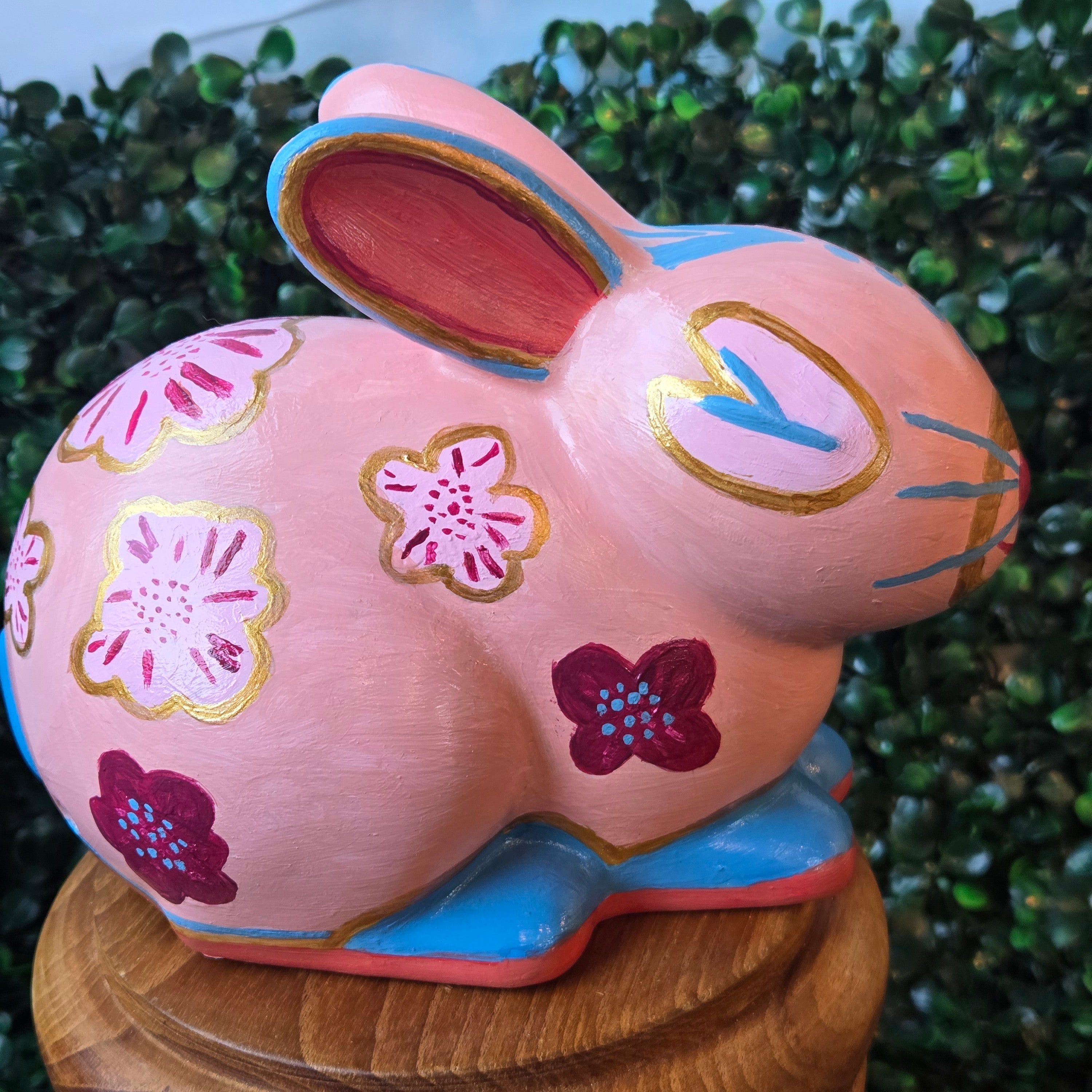 Abstract Bunny Rabbit * Upcycled * Art Piece