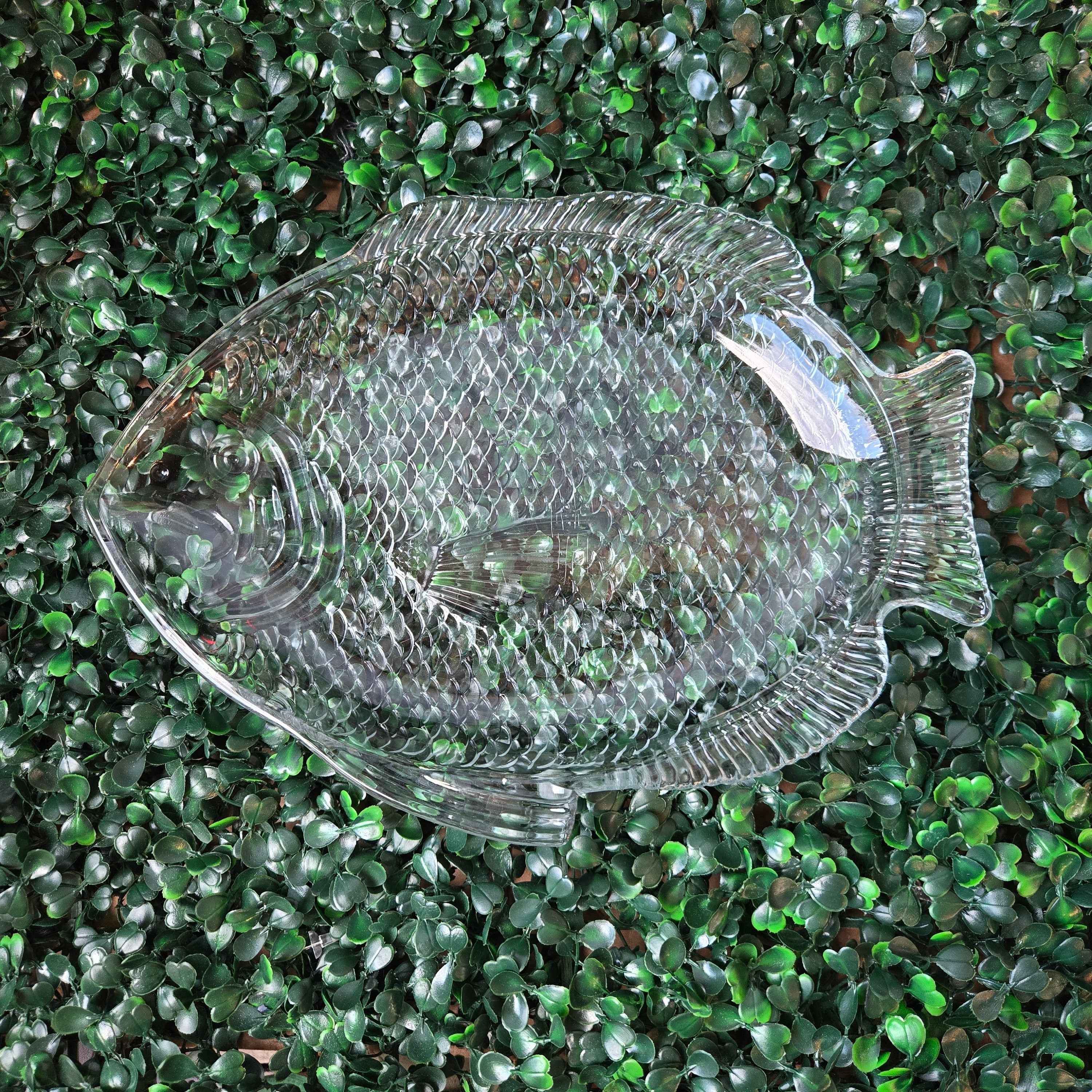 Glass Fisherman's Plate * Curated Secondhand  * Coastal Fish Tray