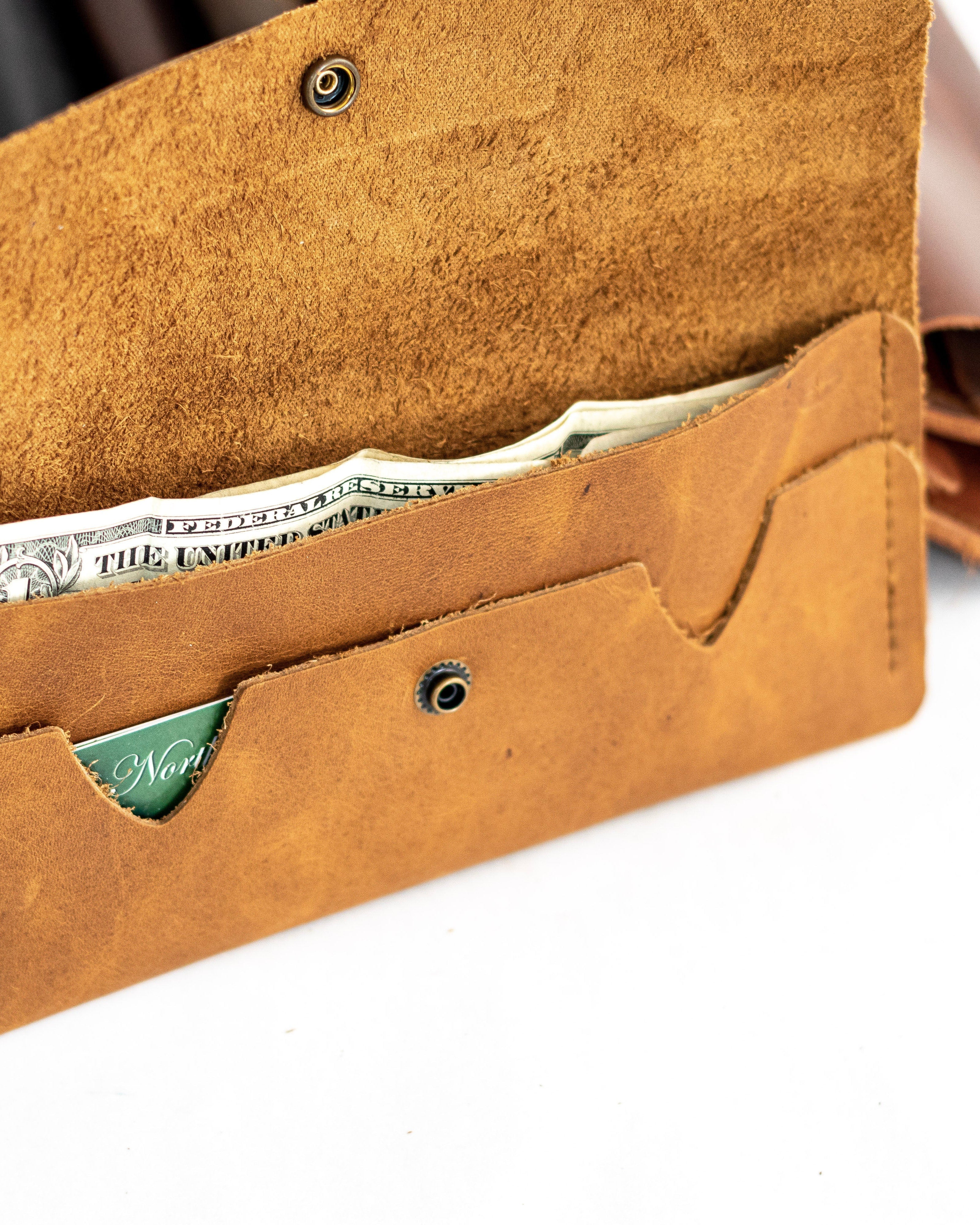 Leather Wallet * Minimalist checkbook wallet * Pocketbook